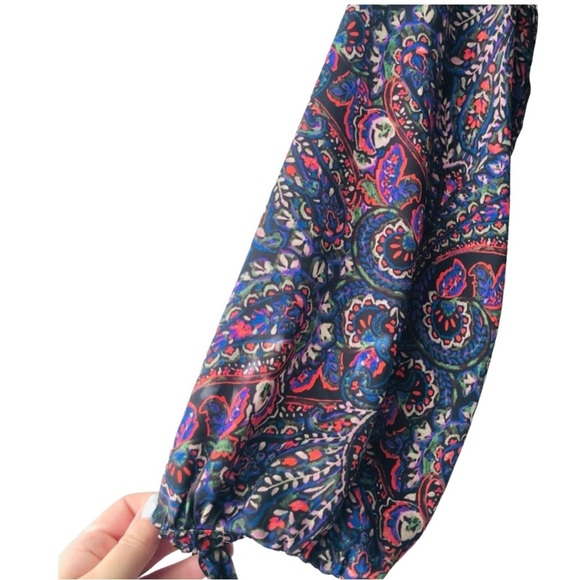 Anthropologie Maybelle Womens Size S Balloon Sleeve Paisley Print Top Boho - Picture 3 of 8